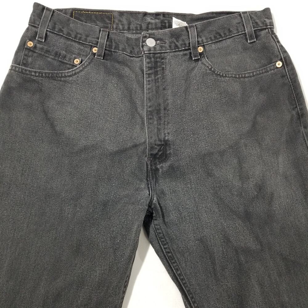 Vintage Levis 505 Jeans Mens 36x32 Straight Leg Regular Fit Y2K Black 100 Cotton - Picture 5 of 10